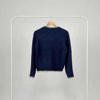 Jessie Color Block Two-Pocket Knit Zip-Up
