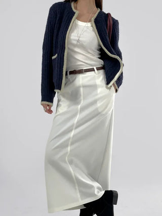 Jessie Color Block Two-Pocket Knit Zip-Up