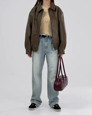 Lenny Single Collar Leather Jacket