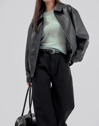 Lenny Single Collar Leather Jacket