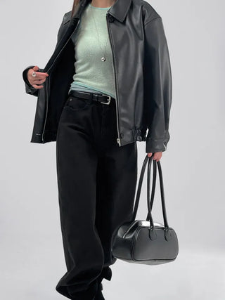 Lenny Single Collar Leather Jacket