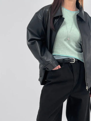 Lenny Single Collar Leather Jacket