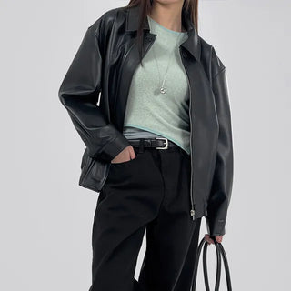 Lenny Single Collar Leather Jacket