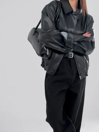 Lenny Single Collar Leather Jacket