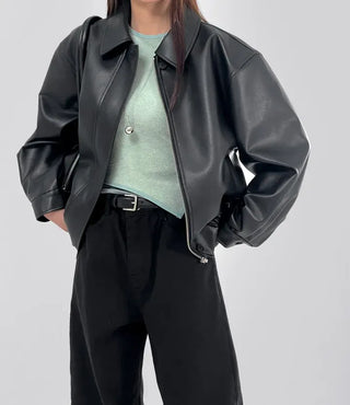 Lenny Single Collar Leather Jacket