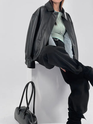 Lenny Single Collar Leather Jacket