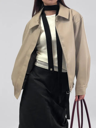 Lenny Single Collar Leather Jacket