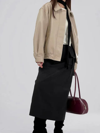 Lenny Single Collar Leather Jacket