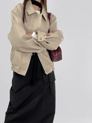 Lenny Single Collar Leather Jacket