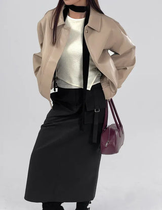 Lenny Single Collar Leather Jacket