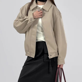 Lenny Single Collar Leather Jacket