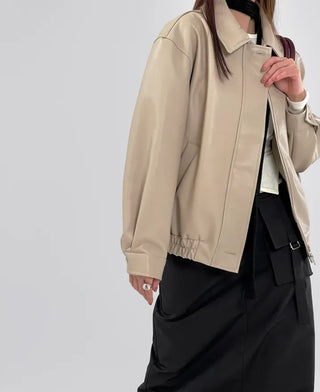 Lenny Single Collar Leather Jacket
