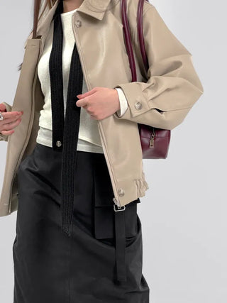 Lenny Single Collar Leather Jacket