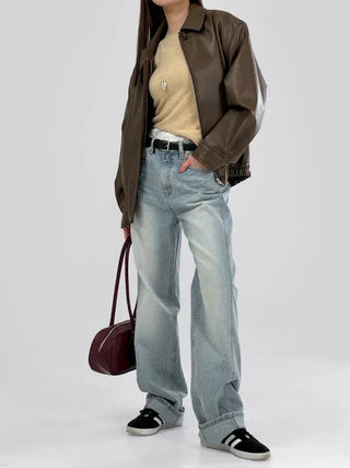 Lenny Single Collar Leather Jacket
