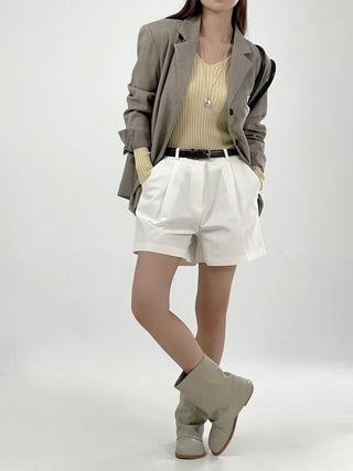 Elma Pintuck Cotton Half Pants