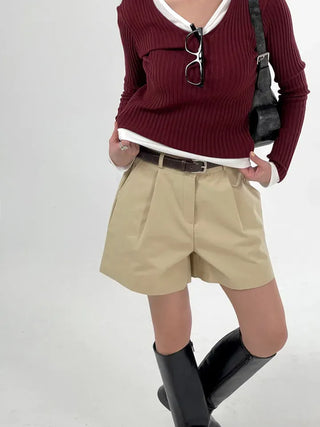 Elma Pintuck Cotton Half Pants
