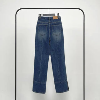 Sami Asymmetrical Slit Denim Pants