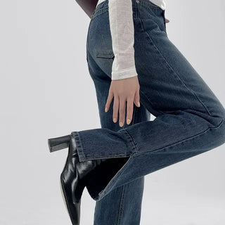 Sami Asymmetrical Slit Denim Pants