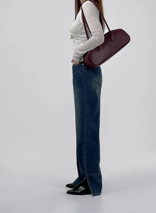 Sami Asymmetrical Slit Denim Pants