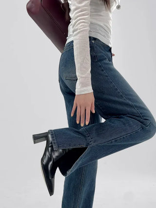 Sami Asymmetrical Slit Denim Pants