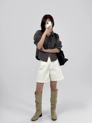 Claw part wide shorts