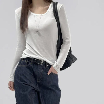 Pheno Rayon Round Neck Long Sleeve Tee
