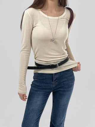 Pheno Rayon Round Neck Long Sleeve Tee