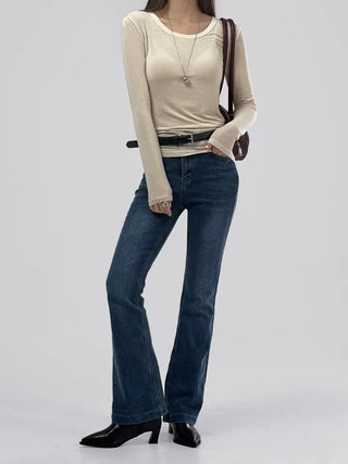 Pheno Rayon Round Neck Long Sleeve Tee