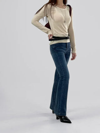 Pheno Rayon Round Neck Long Sleeve Tee