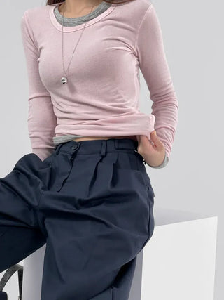 Pheno Rayon Round Neck Long Sleeve Tee