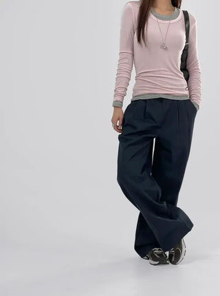 Pheno Rayon Round Neck Long Sleeve Tee
