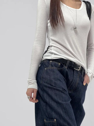 Pheno Rayon Round Neck Long Sleeve Tee