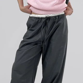 Allen Contrast Elastic Waist Slacks