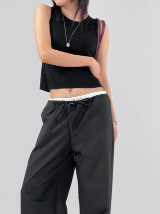Allen Contrast Elastic Waist Slacks