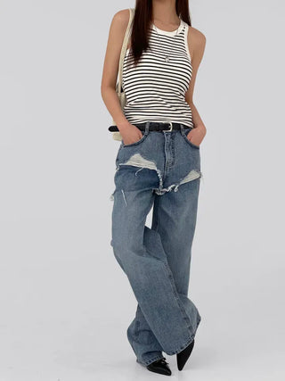 Maje Striped Sleeveless Cap