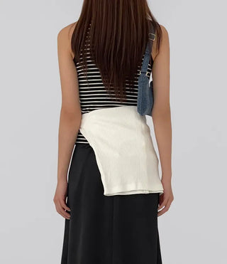 Maje Striped Sleeveless Cap