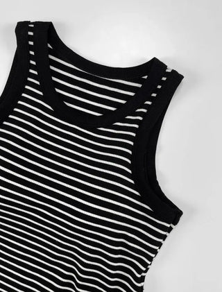 Maje Striped Sleeveless Cap