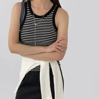Maje Striped Sleeveless Cap