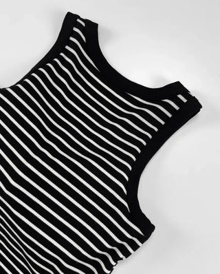 Maje Striped Sleeveless Cap
