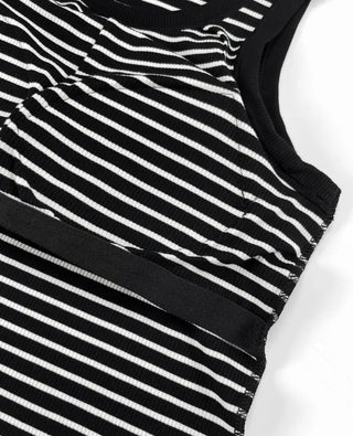 Maje Striped Sleeveless Cap