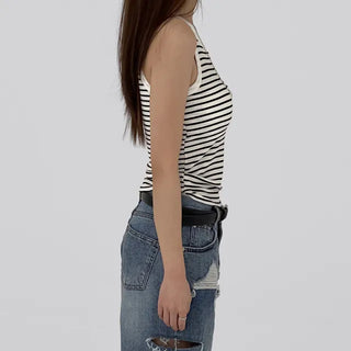 Maje Striped Sleeveless Cap