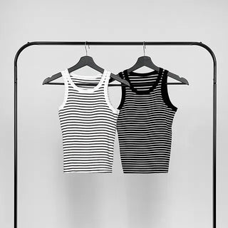 Maje Striped Sleeveless Cap