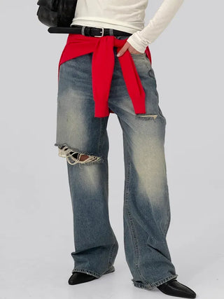 Hain Wide Distressed Denim Pants
