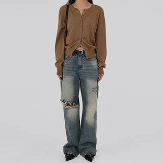 Hain Wide Distressed Denim Pants