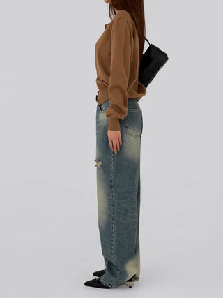 Hain Wide Distressed Denim Pants