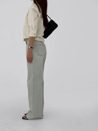 Tease Waist Cut Denim Pants