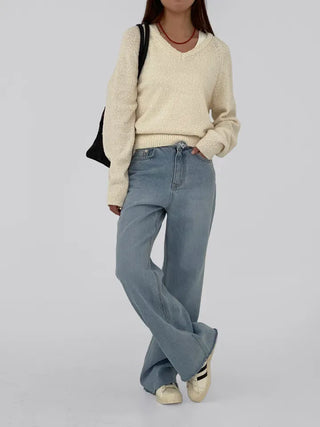 Tease Waist Cut Denim Pants
