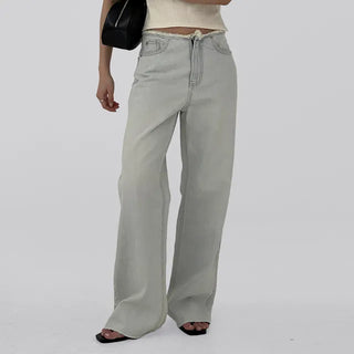 Tease Waist Cut Denim Pants