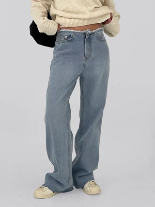 Tease Waist Cut Denim Pants