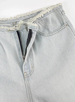 Tease Waist Cut Denim Pants